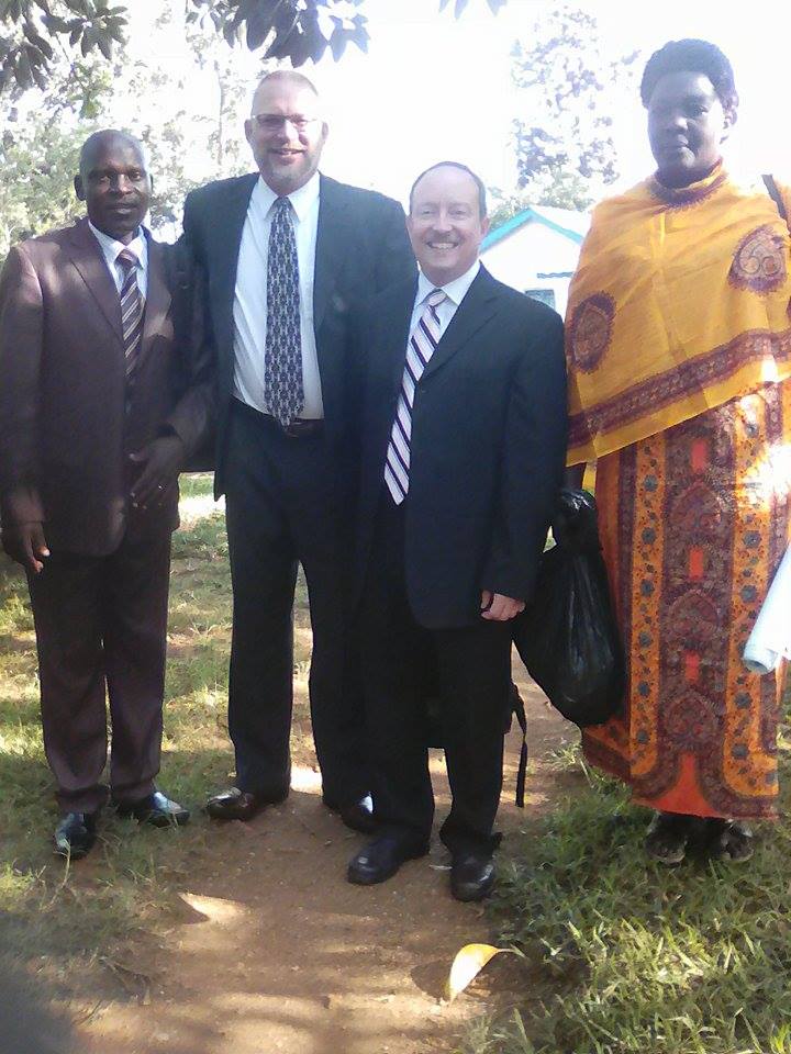 Pastor Martin, Pastor Ron, Pastor Brian, Patricia Indakwa during a mission trip to Cell Life Church Kenya