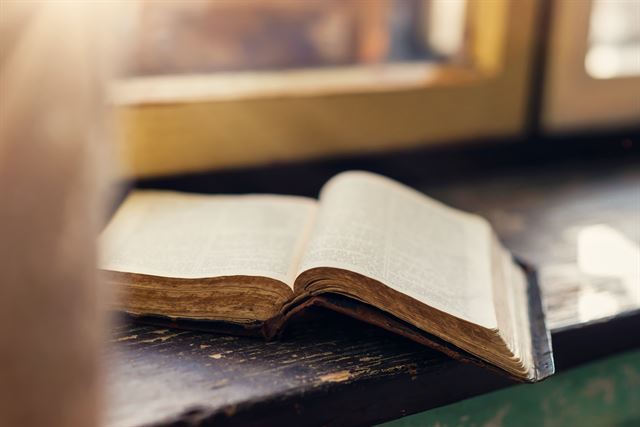 Old Book on Window Sill