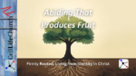 Abiding That Produces Fruit Firmly Rooted: Living from Identity in Christ — Week 4
